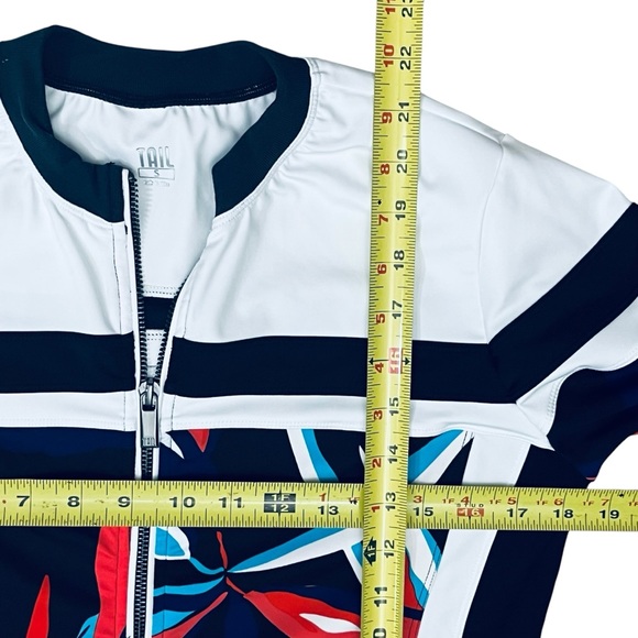 Tail Activewear Jacket Golf Tennis Black Red Tropical Full Zip Pockets - Picture 10 of 12